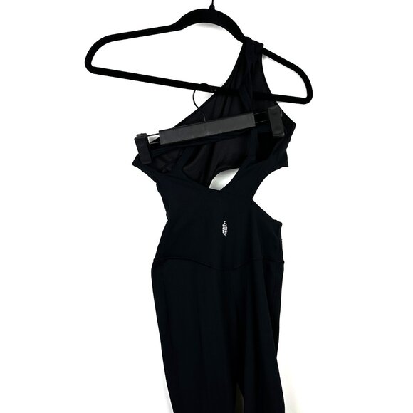 Free People Movement Transend Limits Onesie Bodysuit Asymmetric Cutout Black XS - Picture 7 of 12